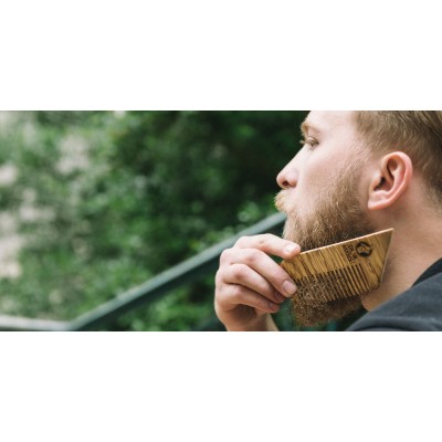 Natudeco 2pcs Peigne Chauve Dents Fines Peignage Outils de Soins de la  Barbe Sec et Humide Durable Portable Confortable Salon de Maison pour  Hommes